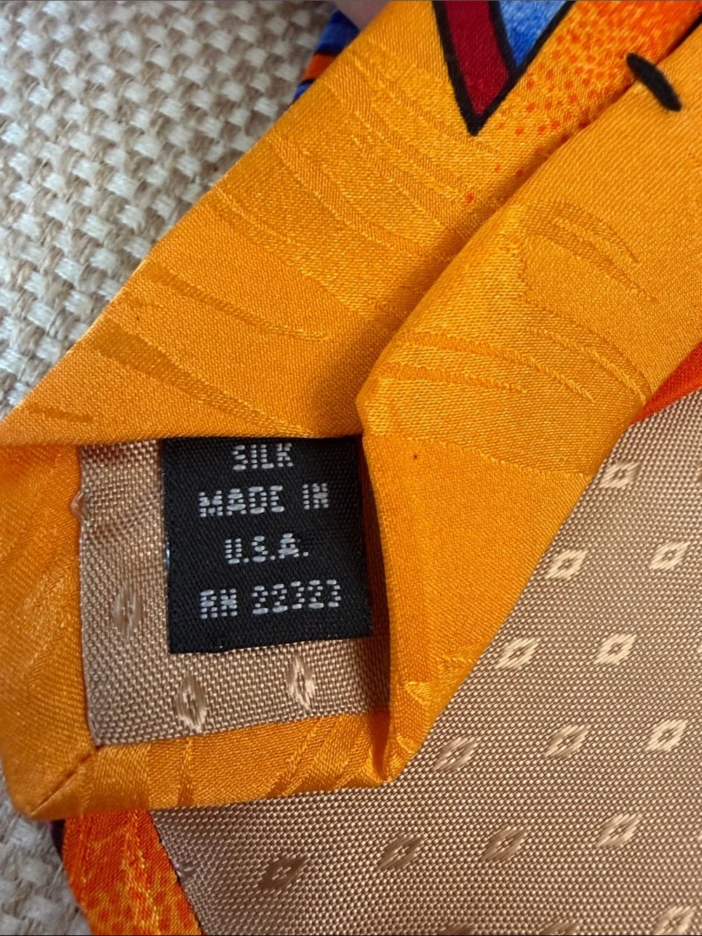 Rush Limbaugh - Peacock Vibrant Orange & Blue Silk Tie